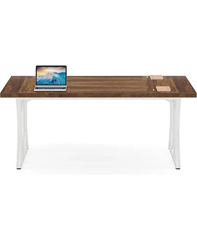 Tribesigns Conference Table, 62.99" L x 31.49" W x 29.52" H Rectangle Meeting Room Table, Modern Rustic Seminar Boardroom Table Executive Desk for Off