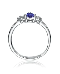 Sterling Silver Heart Cubic Zirconia Cluster Promise Ring