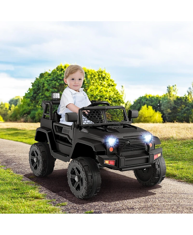 Gymax 12V Kids Ride On Truck Car Electric Vehicle Remote w/ Music & Light Pink