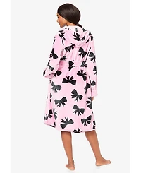 Dreams & Co. Plus Plush Hooded Wrap Robe