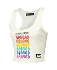 Freeze Max Women's R2-D2 Cream Star Wars Rainbow Tri-Blend Tank Top