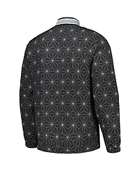 Starter Men's Black Brooklyn Nets In-Field Play Fashion Satin Full-Zip Varsity Jacket