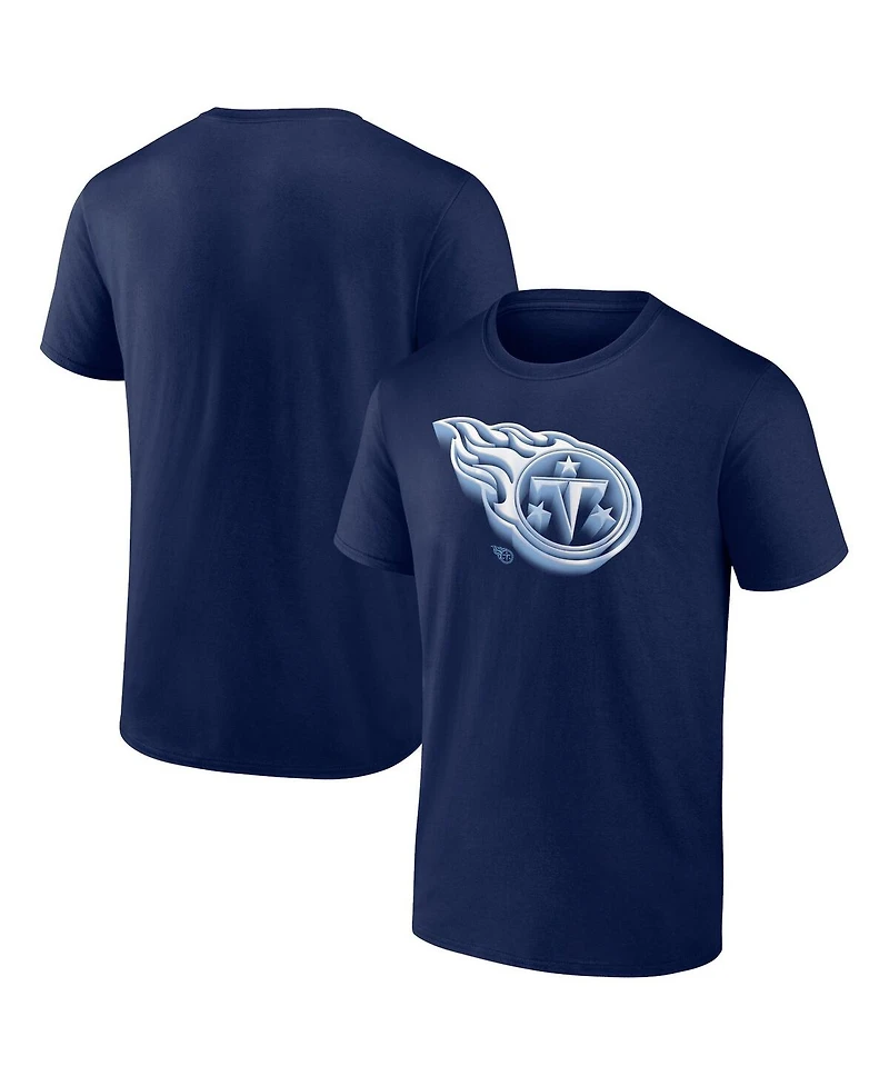 Fanatics Men's Navy Tennessee Titans Chrome Dimension T-Shirt