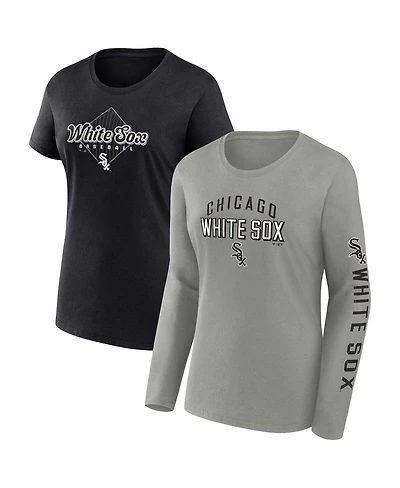 Fanatics Women's Gray/Black Chicago White Sox T-Shirt Combo Pack