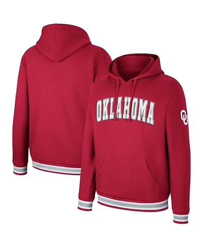 Colosseum Men's Crimson Oklahoma Sooners Varsity Arch Pullover Hoodie