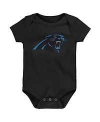 Outerstuff Little Boys Black/Blue/Gray Carolina Panthers Born to Be 3-Pack Bodysuit Set