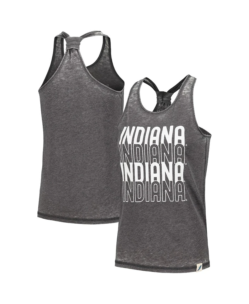 League Collegiate Wear Women's Black Indiana Hoosiers Stacked Name Racerback Tank Top
