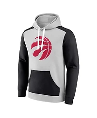 Fanatics Men's Gray/Black Toronto Raptors Arctic Colorblock Pullover Hoodie