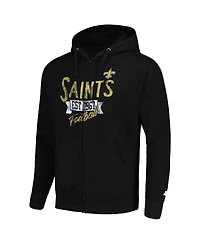 Starter Men's Black New Orleans Saints Domestic Post Season Full-Zip Hoodie