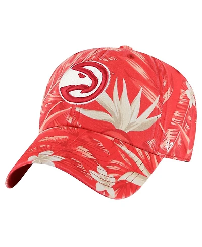 '47 Brand Men's Red Atlanta Hawks Tropicalia Floral Clean Up Adjustable Hat