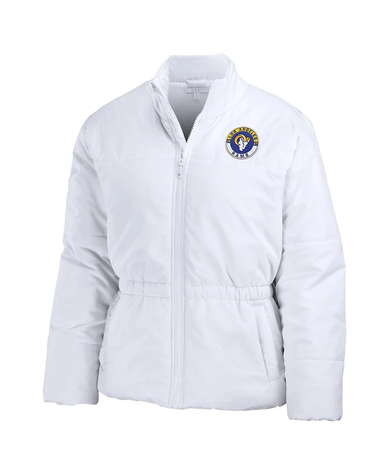 Wear by Erin Andrews Women's White Los Angeles Rams Packaway Full-Zip Puffer Jacket