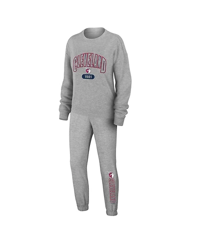 Wear by Erin Andrews Women's Gray Cleveland Guardians Knitted Lounge Set