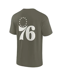 Fanatics Men's and Women's Olive Philadelphia 76ers Elements Super Soft Short Sleeve T-Shirt