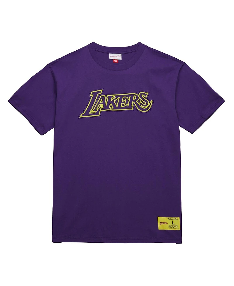 Mitchell & Ness Men's Purple Los Angeles Lakers Hardwood Classics Neon Nights Premium T-Shirt