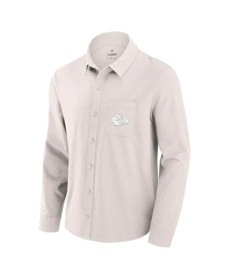 Fanatics Men's Cream Kansas City Chiefs Front Office Long Sleeve Button-Up Shirt