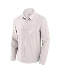 Fanatics Men's Cream Kansas City Chiefs Front Office Long Sleeve Button-Up Shirt