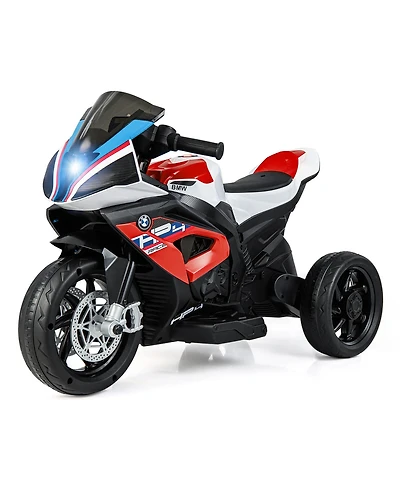 Gymax 12V Kids Ride on Motorcycle Licensed Bmw 3 Wheels Electric Toy w/ Light & Music Red