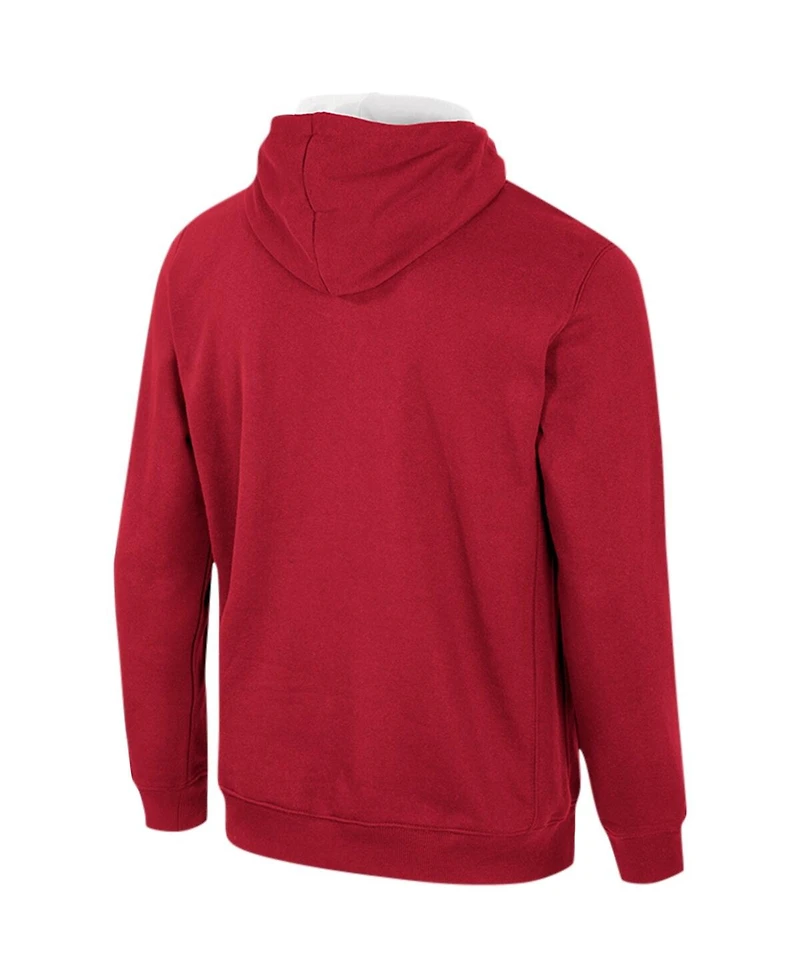 Colosseum Men's Crimson Harvard Team Half-Zip Pullover Hoodie