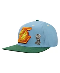 Pro Standard Men's Light Blue/Green Los Angeles Lakers Retro Program 2-Tone Snapback Hat