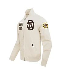 Pro Standard Men's Cream San Diego Padres Area Code Twill Full-Zip Jacket