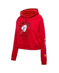 Freeze Max Women's Looney Tunes Tweety Bird Cropped Pullover Hoodie