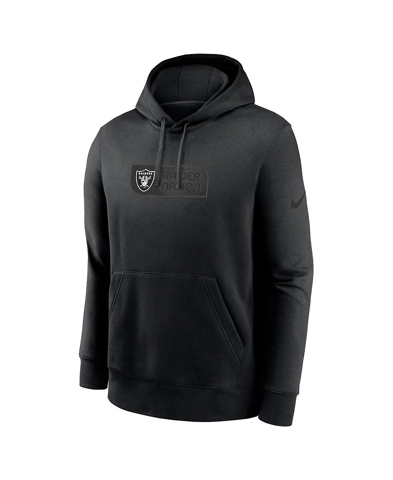 Nike Men's Black Las Vegas Raiders Edge French Terry Club Pullover Hoodie