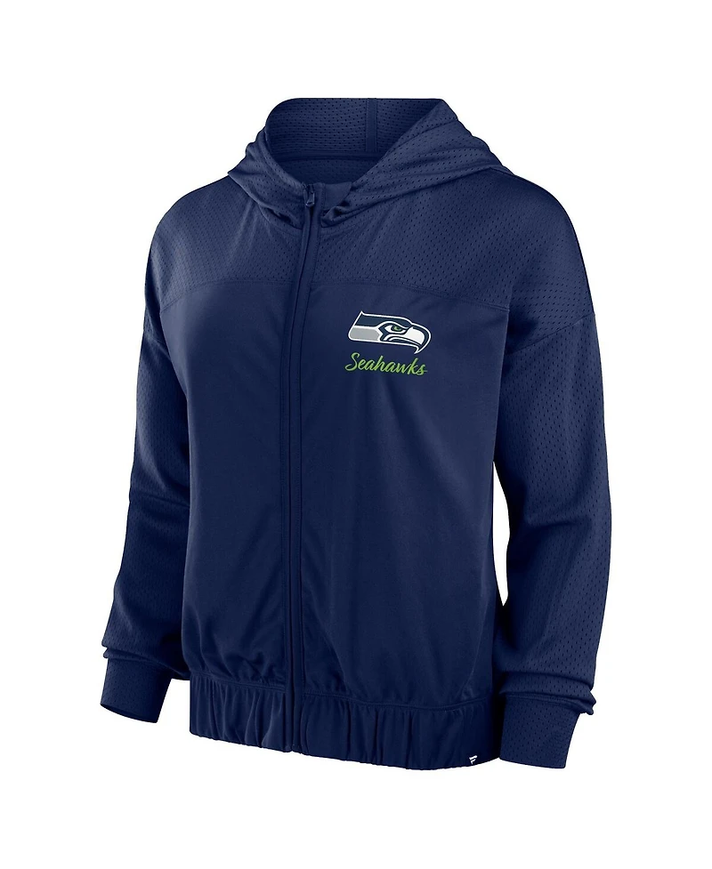 Fanatics Women's College Navy Seattle Seahawks Script Lock Full-Zip Hoodie