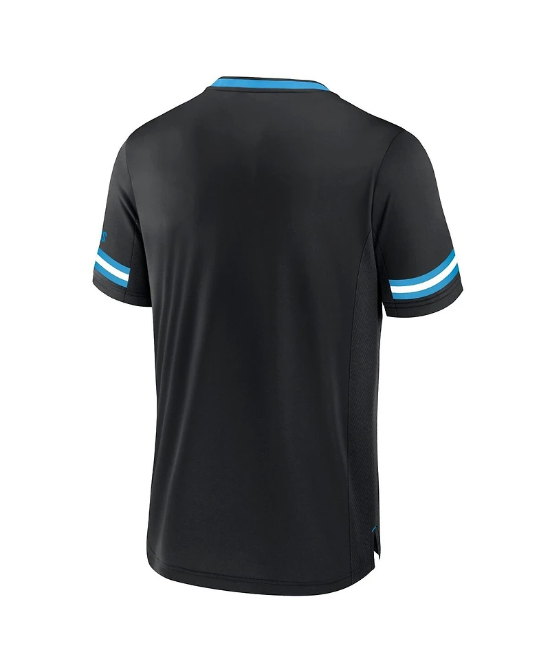 Fanatics Men's Black Carolina Panthers Stripe Stacking T-Shirt