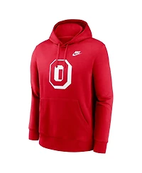 Nike Men's Scarlet Ohio State Buckeyes Legacy Logo Club Fleece Pullover Hoodie