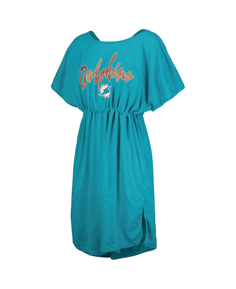G-iii 4Her by Carl Banks Women's Aqua Miami Dolphins Versus Swim Cover-Up