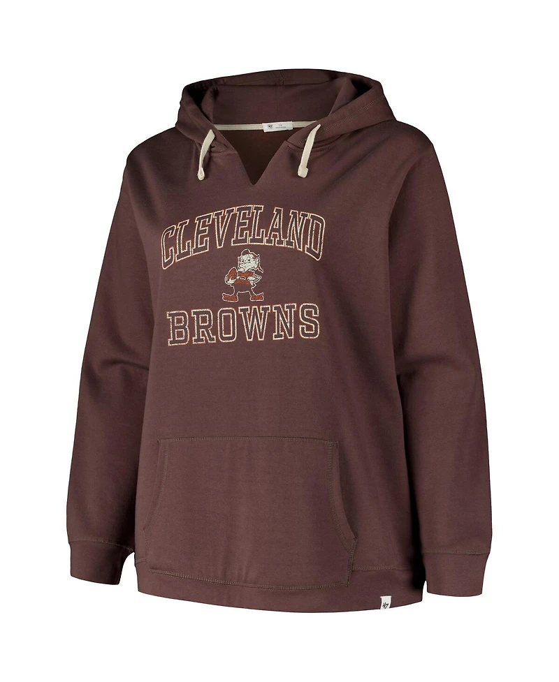 Profile Women's Plus Brown Cleveland Browns Kennedy Pullover Hoodie