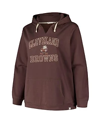 Profile Women's Plus Brown Cleveland Browns Kennedy Pullover Hoodie