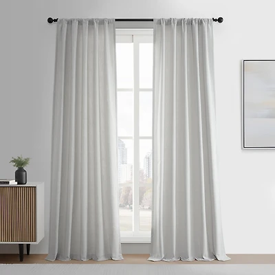 Half Price Drapes Off White Simply Faux Linen Curtain Pair (2 Panels