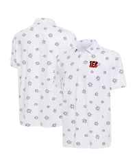 Antigua Men's White Cincinnati Bengals Fireworks Polo