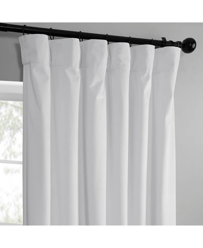 Half Price Drapes White Simply Velvet Room Darkening Curtain Pair (2 Panels