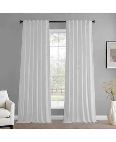 Half Price Drapes White Simply Velvet Room Darkening Curtain Pair (2 Panels)