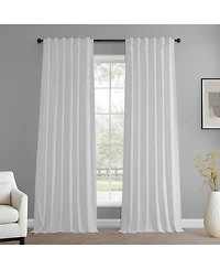 Half Price Drapes White Simply Velvet Room Darkening Curtain Pair (2 Panels
