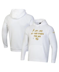 Under Armour Men's White Notre Dame Fighting Irish Interlocking Nd Gold Rush Rival Raglan Pullover Hoodie