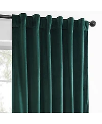 Half Price Drapes Deep Green Simply Velvet Room Darkening Curtain Pair (2 Panels)