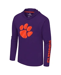 Colosseum Men's Purple Clemson Tigers Logo Lockup Active Blend Long Sleeve T-Shirt Hoodie