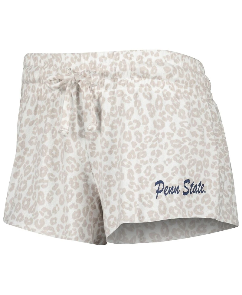 Concepts Sport Women's Cream Penn State Nittany Lions Montana T-Shirt Shorts Sleep Set