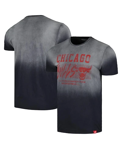 Sportiqe Men's and Women's Black Chicago Bulls Bingham Sun-Fade T-Shirt