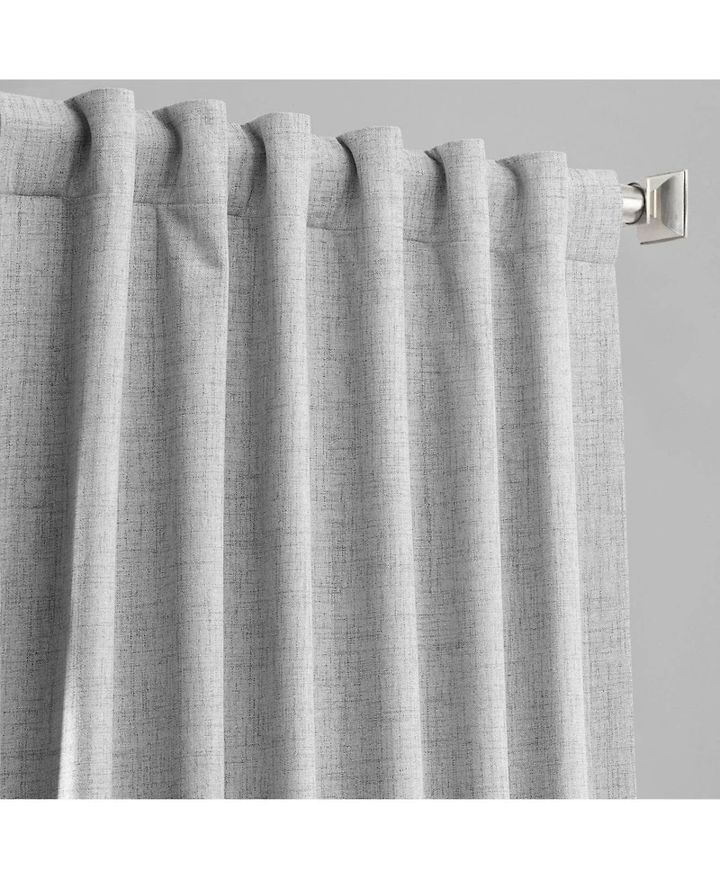 Half Price Drapes Millennial Grey Thermal Cross Linen Weave Blackout Curtain