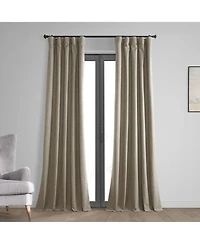 Half Price Drapes Warm Taupe Thermal Cross Linen Weave Blackout Curtain