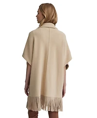 Nvlt Women's Mink Eyelash Fringe Hem Cape