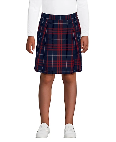 Lands' End Big Girls School Uniform Plaid Skort Top of Knee