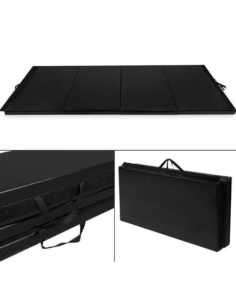 Skonyon 4 Feet x 10 Feet Thick Folding Panel Gymnastics Mat-Black