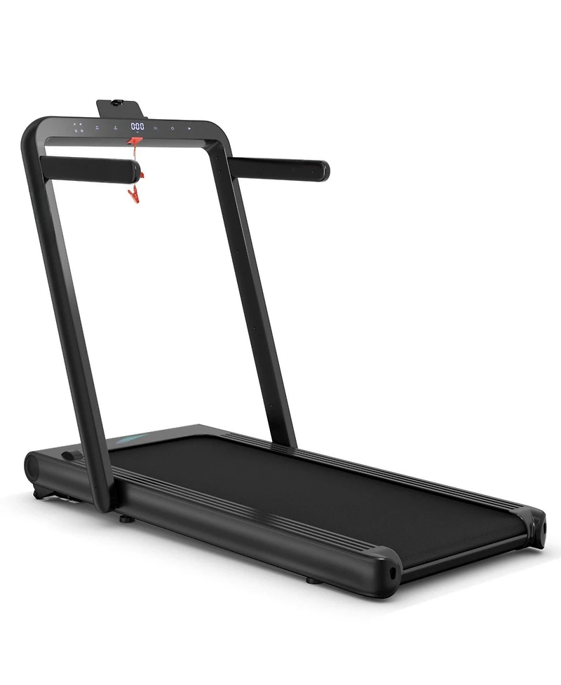 4.75HP 2 In 1 Folding Treadmill with Remote App Control-Black