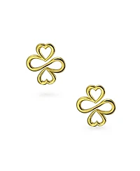 Bling Jewelry Ayllu Amulet Talisman Inspirational Intertwine Symbol Heart Infinity Clover For Love Luck Unity Stud Earrings Rose Gold Plated .925 Ster