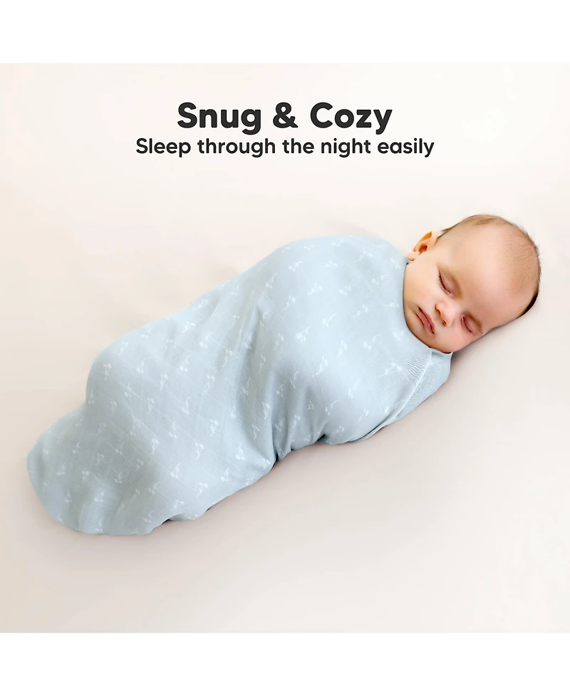KeaBabies 4pk Muslin Swaddle Blankets for Baby Boys, Girls - Organic Blankets, Swaddles Newborns